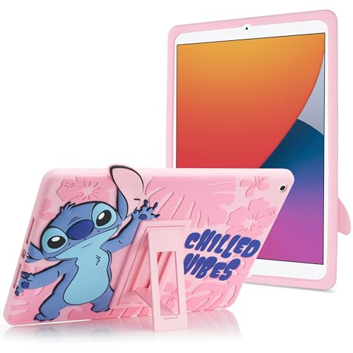 Disney Lilo and Stitch Kids Case for iPad - 9th Generation iPad Case iPad 8th Generation Case iPad 7th Generation Case - 10.2 2019/2020/2021 - Tablet Cover with Stand Shockproof Silicone