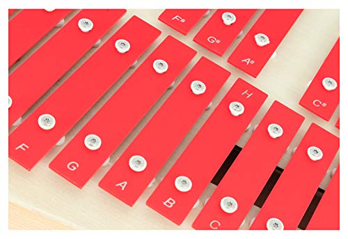 Classic Cantabile CX-23 Glockenspiel - Chromatisches Sopran-Xylophon - Resonanzkörper - 23 sauber gestimmte Töne (c' bis a#'') - Inkl. ein Paar Holz-Schlägel - Rot - Image 5