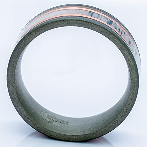 Pch Jewelers Men's Titanium, Koa Wood, Copper And Antler Ring, 9Mm Wide Comfort Fit Wedding Band (10) #TOP3
