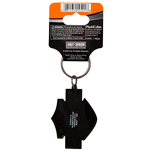 Plasticolor 004521R01 Harley-Davidson Pvc Key Chain Silhouette Bar & Shield Black And Gray #TOP2