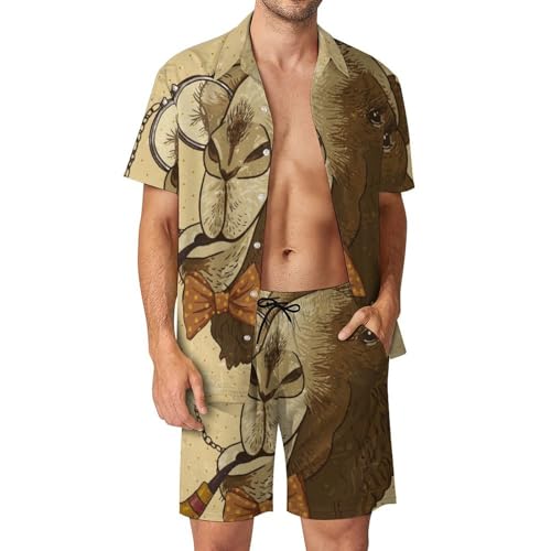 Chemise hawaïenne hommes ensemble de plage respirant style bohème S