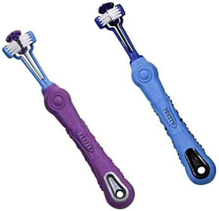Orgrimmar 2 Pcs 3-Sided Pet Toothbrush Dog Cat Mouth Dental Teeth Care image 5