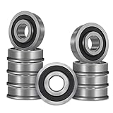 DEEG 10PCS Flanged Ball Bearings ID 1/2' x OD 1-3/8'for Lawn Mower, Wheelbarrows, Windmill,Carts & Hand Trucks Wheel Hub.Replacement for Marathon, Exmark, Stens, Prime Line ＆ Sunbelt and More