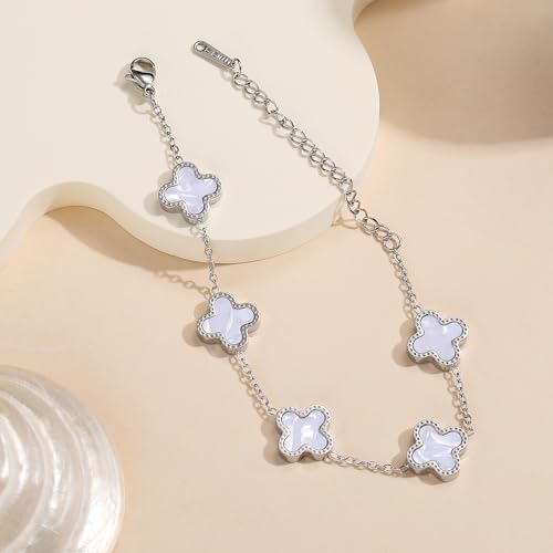 Clover Bracelet for Women Adjustable Fashion Simple Sliver Chain Bracelet Lucky Bracelets Jewelry Gifts Trendy for Women4