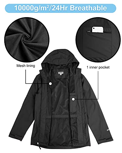 33,000Ft Men's Rain Jacket Waterproof Cycling Running Packable Raincoat With Hood Lightweight Windbreaker With Mesh Lining #TOP4