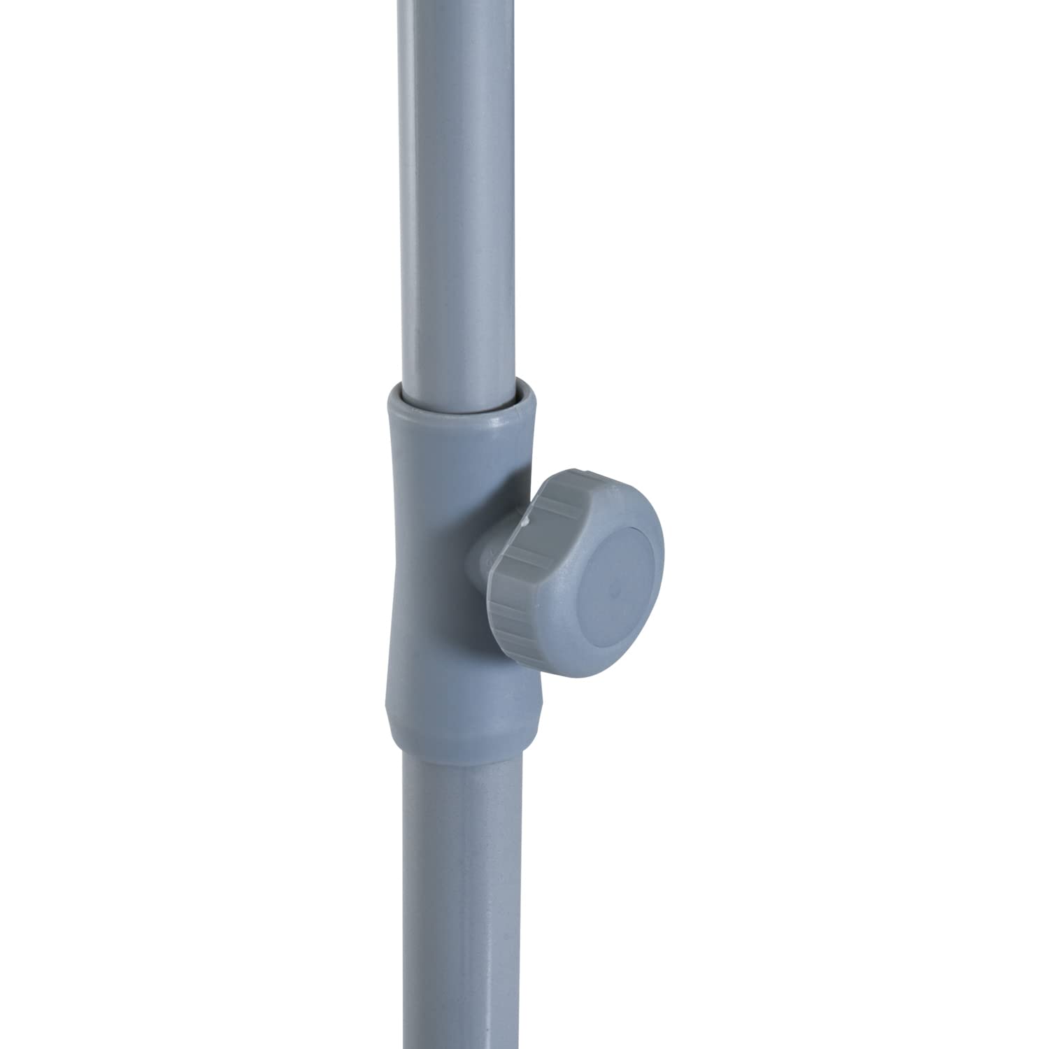 Outsunny Ombrellone da Spiaggia Ø2x2.3 m con Tettuccio Inclinabile, Ombrellone da Mare con 8 Stecche in Metallo e Poliestere, Bianco Crema
