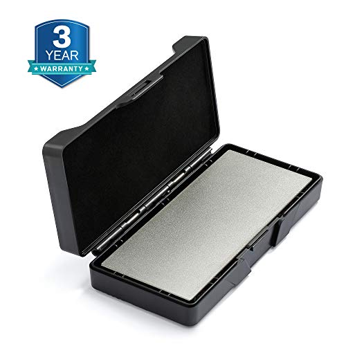 SHARPAL 156N Diamond Whetstone Knife Sharpener with Storage Base | 2 Side Grit Coarse 325 / Extra Fine 1200 | Diamond Sharpening Stone | NonSlip Base & Angle Guide (6 in. x 2.5 in.)