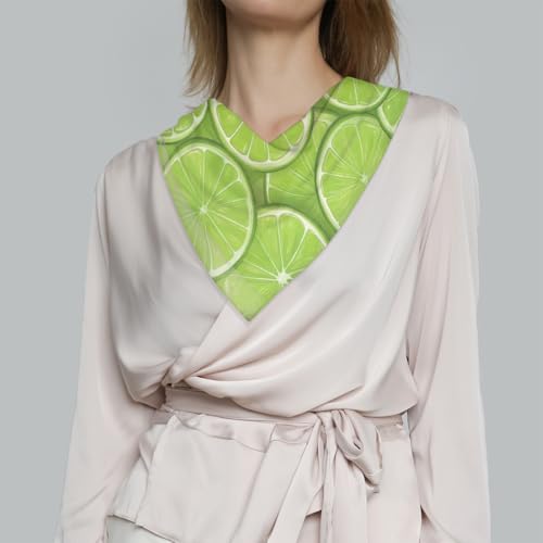 Summer Green Lime Slices Silk Scarf for Women Girls Hair Head Silk Scarf Square Purse Satin Scarves Bandana Wraps 7