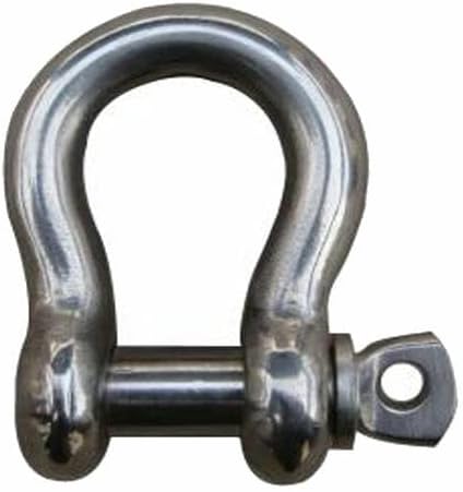 MarineNow US Type 316 Stainless Steel Bow Shackle with Over Size Screw Pin for Anchor, Towing, Off Road Recovery (0.5" 1/2" with 5/8" Pin 2.2T WLL, 01-Pack)