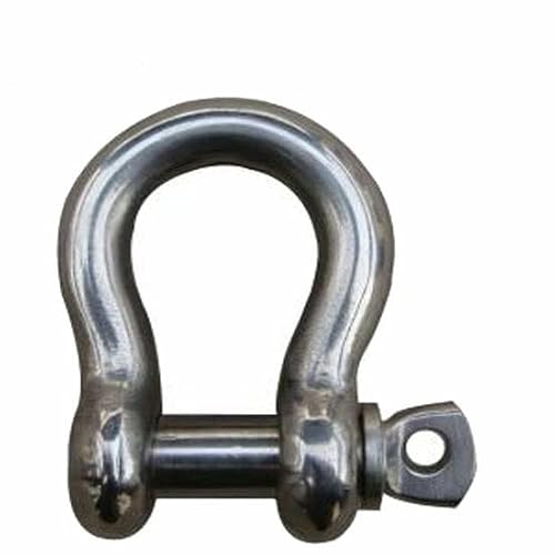 Marinenow Us Type 316 Stainless Steel Bow Shackle With Over Size Screw Pin For Anchor, Towing, Off Road Recovery (0.5" 1/2" With 5/8" Pin 2.2T Wll, 01-Pack) #TOP2