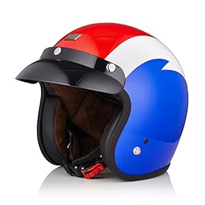 ORIGINE Casque de Moto Jet Ouvert de Homologué ECE Casque de Moto Scooter avec Visière