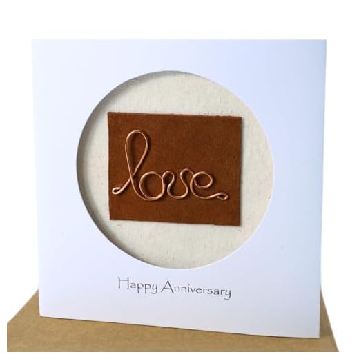 Camellia Bees Copper 7th Wedding Card - Copper Wire Love Card For Her Him, Handmade Card for Happy Couple, Wife, Husband on Valentines day, wedding anniversary (07th)