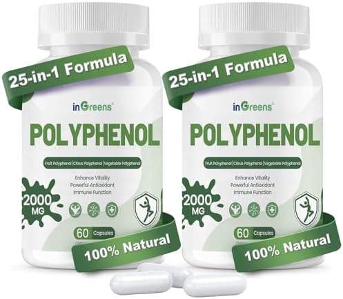 25-in-1 Polyphenols Supplement, 2000MG Powerful Antioxidants & Po...