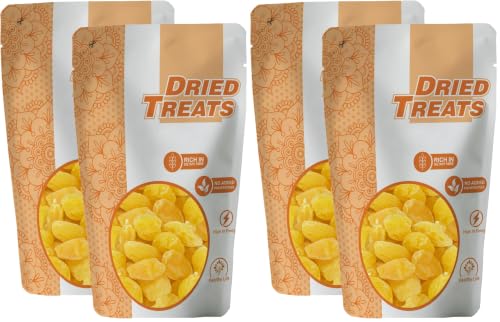 Image of Dried Treats Dried Peach Yellow 500 Grams (250g X 2) - Sweet, Tasty and Chewy Candied Texture - Rich in Fiber & Antioxidants - Peach Yellow Tastes Like Candy, Feels Like Fruit | No Cutting, Just Open & Eat | Best Choice Of Indian Mothers for Kid's Snack