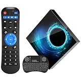 Android 10.0 TV Box Android Box 2GB RAM 16 ROM Allwinner H616 Quad-Core Dual WiFi 2.4G/5G Ethernet Bluetooth 5 Support 3D 6K Ultra HD Smart TV Media Box with Mini Wireless Keyboard
