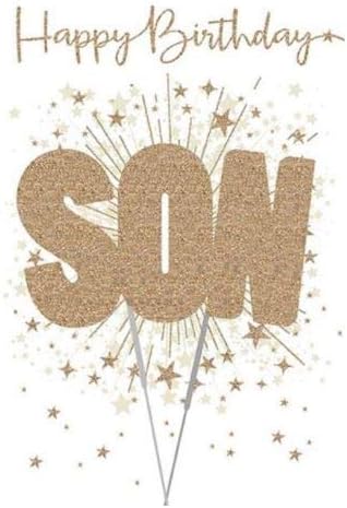 Son Birthday Card from Nigel Quiney - Sparklers & Stars with a Flitter Finish - for Him