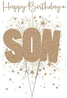 Son Birthday Card from Nigel Quiney - Sparklers & Stars with a Flitter Finish - for Him