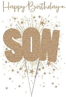 Son Birthday Card from Nigel Quiney - Sparklers & Stars with a Flitter Finish - for Him