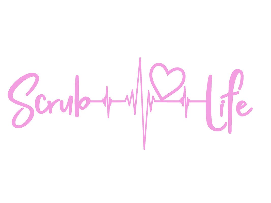 Autocollant infirmière rose Scrub Life NOK1564 sticker vinyle 19x7,6 cm