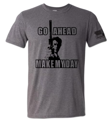 Zepp Tees Do You Feel Lucky Shirt Dirty Harry Clint Eastwood Quote Grey Large