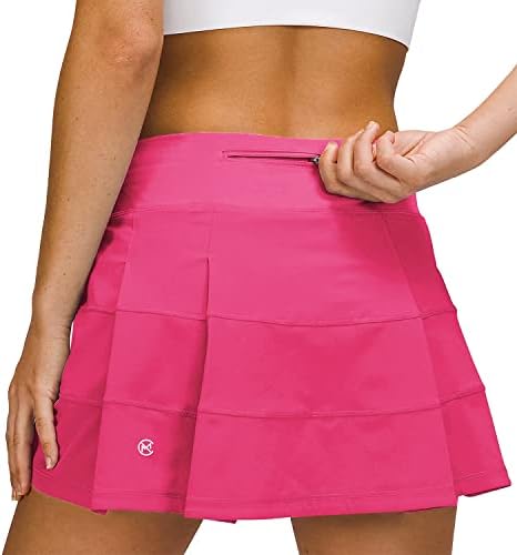 MCEDAR Pleated Tennis Skirts for Women with Pockets Golf Skorts Workout Running Sports Athletic Skirts Casual Pink/8