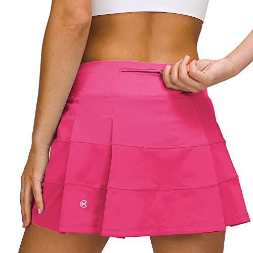 Mcedar Pleated Tennis Skirts For Women With Pockets Golf Skorts Workout Running Sports Athletic Skirts Casual Pink/8 #TOP2
