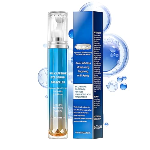 para el Contorno de Ojos | 15ML Hidratante que Reduce la Hinchazón y Firmeza,Rodillo de Masaje para de Ojos | para Mujeres Amigas Rutina Diaria Cuidado de la Piel Noche Hogar Viaje