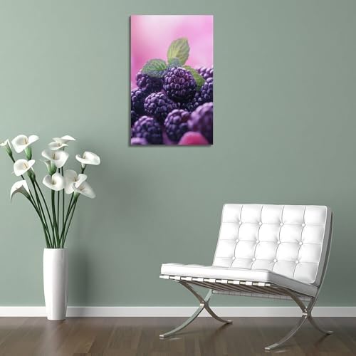 Poster mural fruits mûres menthe décoration suspendue moderne 20x30