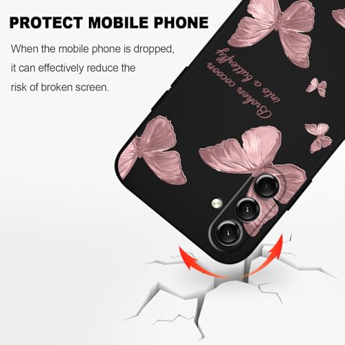 LEECG for Samsung Galaxy S26 Case, Slim Thin Soft Touch Flowers Pattern Design Phone Cover for Galaxy S26 6.3 inch, Butterfly Black by LEECG - Used condition - Image 5