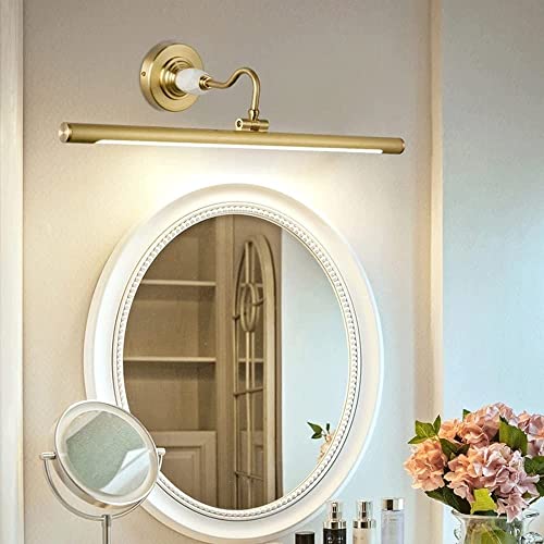 Aplique de mármol WQHPLMD lámpara de pared para baño con foco de cobre ajustable 2