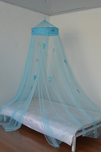 Octorose ® Sea World Bed Large Canopy Mosquito Net Crib Twin Full Queen King (Teal Blue) #TOP9