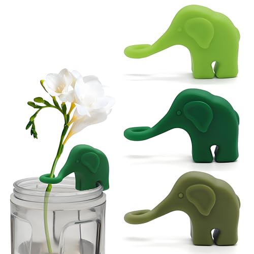 OHYER Support de plantes créatif pour votre intérieur pour boutures et pousses - Accessoire de croissance des plantes - Support de plante pour pousses (éléphant 3, silicone)