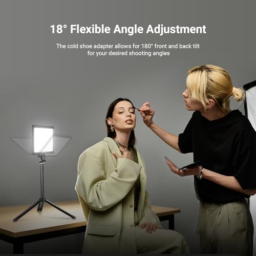 Image of NEEWER Basics 9 inch LED Light Panel, 3200-5600K Edge Lit Dimmable Camera Soft Key Lighting with Desk Tripod Stand, CRI95+ 800Lux 4000mAh Rechargeable for Photography Video Recording Streaming, NL-120B