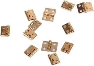Professional ProcessedMini Hinges, Dollhouse Accessories, 12Pcs Mini Doll House Door Hinges, Metal Cupboard Drawer Hinge, Folding Butt Hinges For Diy Crafts Wooden Box Toys Cabinet Drawer, Hinges For Wood
