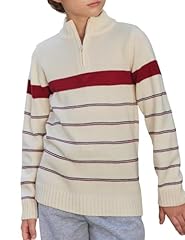 Jersey Knit Off White & Red Srtiped