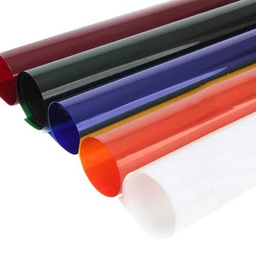 Papel de filtro de color rojo reutilizable y multiusos para iluminación fotográfica, 5 uds