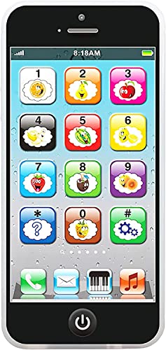 Image of Toy Learning Play Cell Phone with 8 Functions and Dazzling Lights for Toddler Baby Kids 12-18 Months Ages 1-3 Year Old, Black3