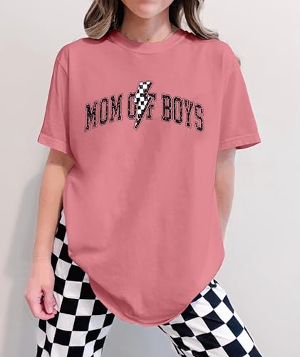 HEBBE Women Boy Mama T Shirt Mom of Boys Shirt Cute Mom Life Shirts Mommy Casual Oversized Top Tee — view 2