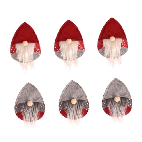 VERDANVERSE 6 Piezas Bolsa Porta Cubiertos Navidad Unidades Diseño Festivo Rojo y Gris para Decoración Mesa Fiesta
