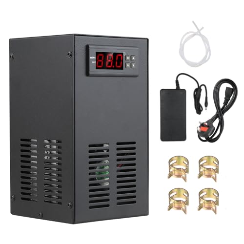Fafeicy Aquarium Chiller Fish Tank Cooler 40L Water Capacity with LED Display Quiet Operation for Home Hotels Aquariums (UK Plug & 20L)