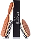 ZilberHaar Beard Brush Regular + Pocket Beard and Mustache Brush with Stiff Boar Bristles