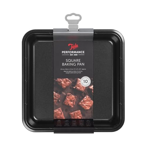 Tala Performance Moule Carré, Acier au Carbone Épais avec Revêtement Antiadhésif, Compatible Four Réfrigérateur Congélateur et Lave-Vaisselle, 24,2 x...