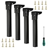 EUBSWA 4 gambe da scrivania in metallo, 20 cm, gambe pieghevoli per mobili, gambe per tavolo in metallo, gambe rimovibili con protezione per pavimento, gambe per armadi, letti e mobili (70 cm)