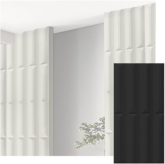 Wall Panels, PU Wall Panels for Interior Wall Decor, Separation Entrance Decor, Lightweight Wall Brick Block for Mall Hotel(Black,0.6x1.2m/23.6x47.2in/1pcs)