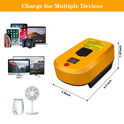 Tepulas 65W Adapter For Dewalt 20V 60V Battery, Fast Charger With Type-C Port And Usb Port, Reverse Usb Charge Adapter For Dewalt 20V& Lcd Display #TOP4