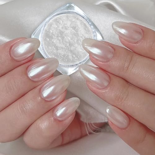 GJNL Polvo de Uñas Iridiscente Blanco