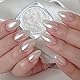 Upgrade White Pearl Chrome Nagelpuder - GJNL High Gloss Glassy Weiße Perle Pigment Pulver für Nägel, Pearlescent Glazed Donut Glitzerpuder Nail Powder für DIY-Salon