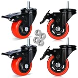 YOOGAA 3 Inch Heavy Duty Caster Wheels 3/8