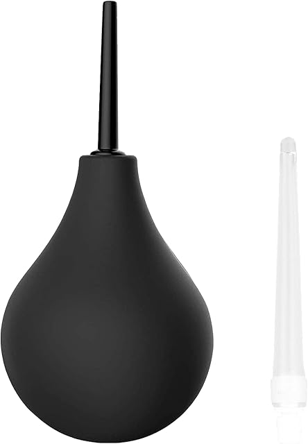 T2 Enema Bulb Kit 224ml- Anal Douche for Men & Women - 2 x Detachable Comfortable Slim Nozzles (1 x Soft & 1 x Hard) FDA CE-Certified Medical Kit, Instruction Included