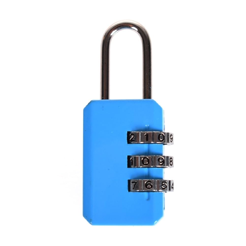 Gnyvzxplq Blue-A Suitcase Locks, Mini Travel Luggage Security Resettable 3-Dial Combination Padlock Zinc Alloy Multicolor(Blue-A)
